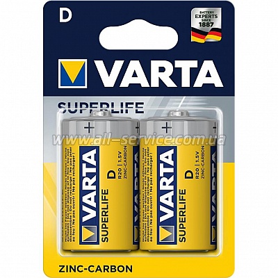  Varta D Suprelife Carbon-Zinc * 2 (02020101412)