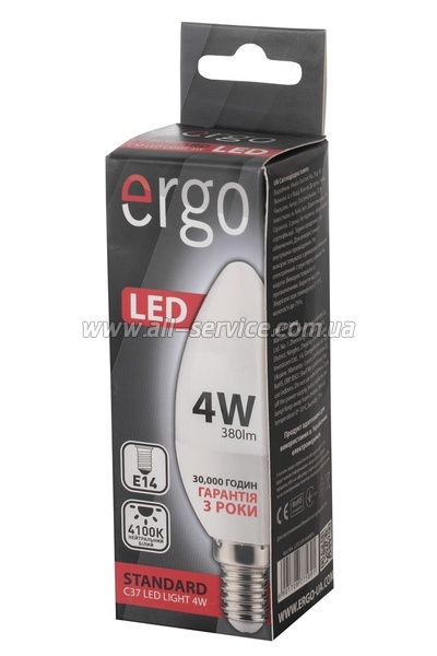  ERGO Standard C37 E14 4W 220V 4100K (LSTC37E144ANFN)