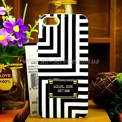  MICHAEL KORS Abstract Lines Case for iPhone 5/5S/SE White/Black (MK-ABLN-WHBK)