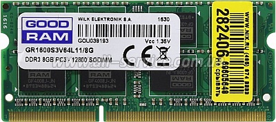  8Gb GOODRAM DDR3 1600MHz sodimm 1.35V (GR1600S3V64L11/8G)