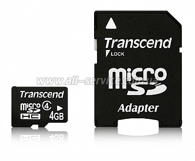   4GB TRANSCEND microSDHC Class 4 (TS4GUSDC4)