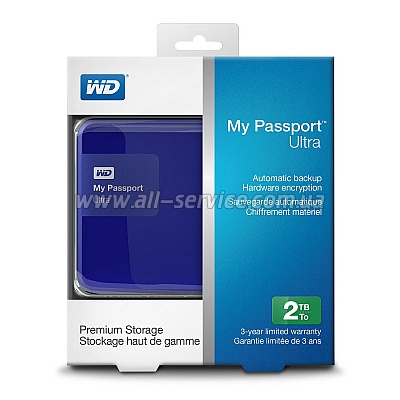  2TB WD 2.5 USB 3.0 My Passport Ultra Noble Blue (WDBBKD0020BBL-EESN)
