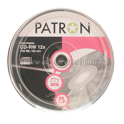  CD-RW PATRON 700 MB 12x 10x1 (CAKE BOX) (INS-C009)