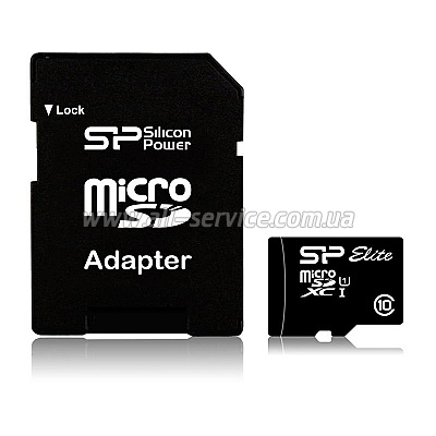   64GB SILICON POWER micro SDXC Class 10 UHS-I Elite + SD  (SP064GBSTXBU1V10-SP)