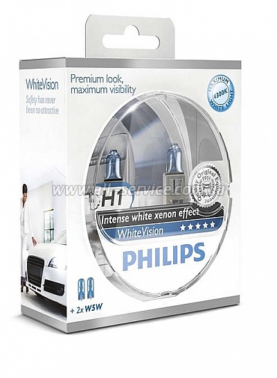  Philips H1 WhiteVision +60%, 4300K (12258WHVSM)