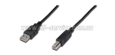  ASSMANN USB 2.0 AM/BM 3m, black (AK-300102-030-S)
