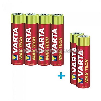 Батарейка VARTA MAX T. AAA BLI 6 (4+2) ALKALINE (04703101436) Батарейка VARTA MAX T. AAA BLI 6 (4+2) ALKALINE (04703101436)