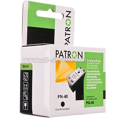  Patron Canon PG-40/ 0615B025 Black (PN-40XL) (CI-CAN-PG-40-B-PN)