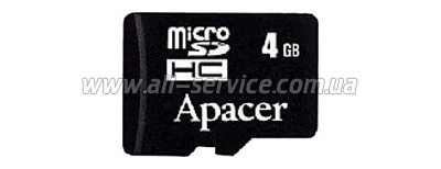   4GB Apacer microSDHC Class 4 + 2  (AP4GMCSH42A-R)