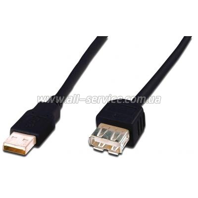  ASSMANN USB 2.0 AM/AF 3.0m, black (AK-300200-030-S)