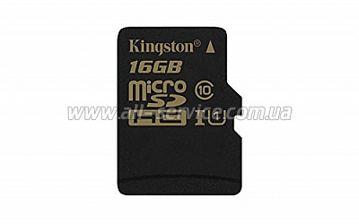   16Gb KINGSTON microSDHC Class 10 UHS-I + SD  (SDCA10/16GB)
