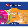  Verbatim DVD-R 4.7 GB/120 min 16x Slim 5 (43557) Color