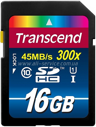   16GB TRANSCEND SDHC class 10 UHS-I Premium (X300) (TS16GSDU1)