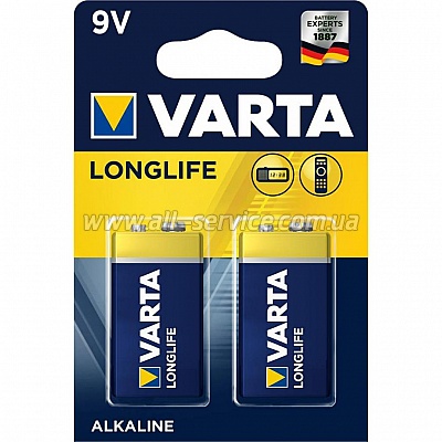 Varta Longlife 9V 6LR61 *2 (04122101412)