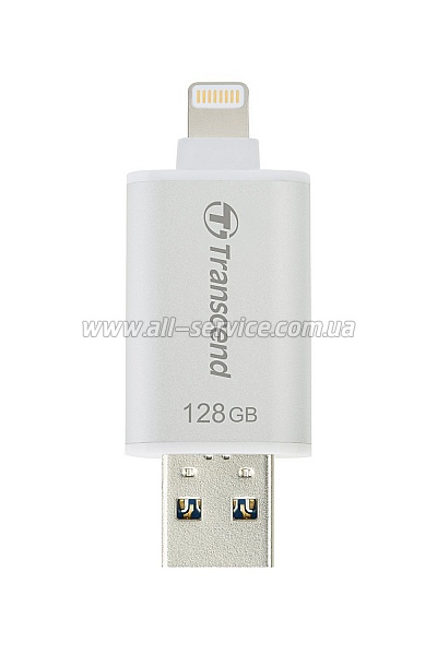  128GB Transcend Go 300 USB/ Lightning Silver (TS128GJDG300S)