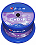  DVD+R Verbatim 4.7 GB/120 min 16x Silver 50 pcs Cake Box (43550)
