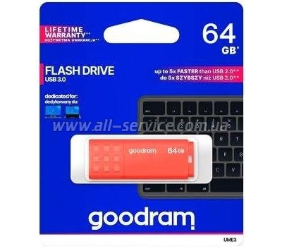  Goodram 64GB UME3 Orange USB 3.0 (UME3-0320K0R11)