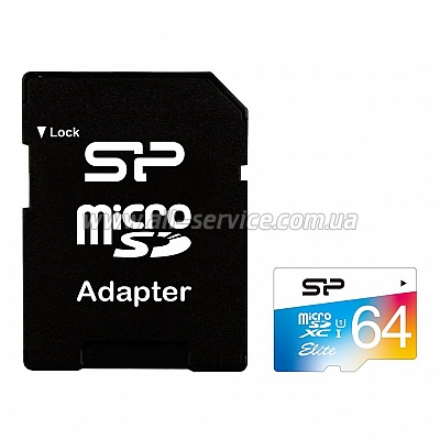   64GB SILICON POWER microSDXC Cl 10 UHS-I Elite COLOR +  (SP064GBSTXBU1V20SP)