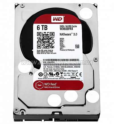  6TB WD 3.5" SATA 3.0 64MB Red (WD60EFRX)