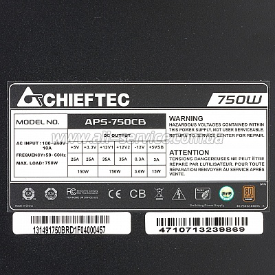   CHIEFTEC 750W ATX 2.3 A-135 FAN 13.5cm 85+ APS-750CB