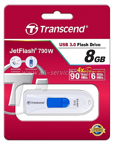 8GB Transcend JetFlash 790 White (TS8GJF790W)
