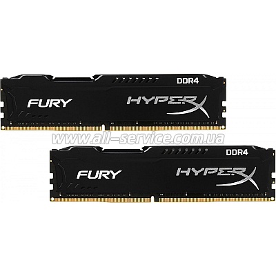  16Gb Kingston DDR4 2400MHz HyperX Fury Black 2x8GB (HX424C15FBK2/16)