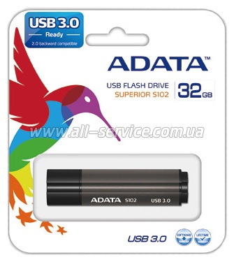  32GB A-DATA S102 USB3.0 Grey (AS102-32G-RGY)