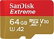   SanDisk 64GB microSDXC UHS-I U3 V30 A2 Extreme (SDSQXAH-064G-GN6GN)