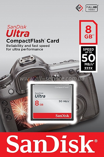   8GB SanDisk CF Ultra 50MB/s (SDCFHS-008G-G46)