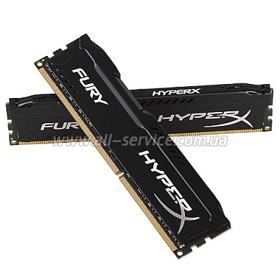 8GB KINGSTON HyperX OC KIT DDR3,1600Mhz CL10 Fury Black 2x4GB (HX316C10FBK2/8)