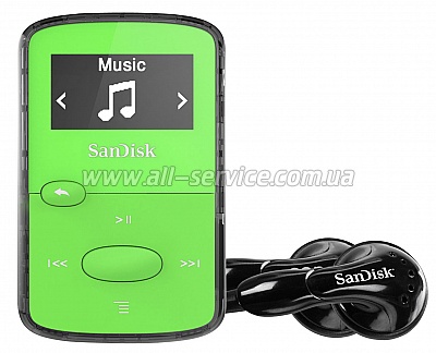 MP3  SanDisk Sansa Clip JAM 8GB Green (SDMX26-008G-G46G)