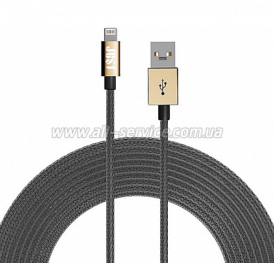  JUST Selection Lightning USB (MFI) Cable Gold (LGTNG-SLCN-GLD)