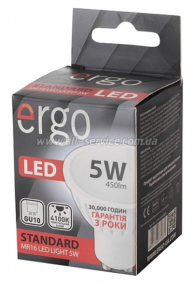  ERGO Standard MR16 GU10 5W 220V . . 4100K (LSTGU105ANFN)