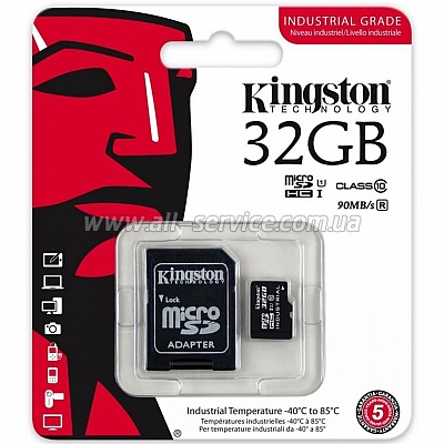   Kingston 32Gb microSDHC class 10 UHS-I Industrial (SDCIT/32GB)