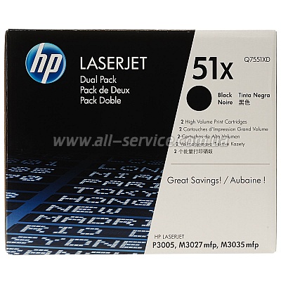  HP LJ P3005/ M3027/ M3035 max DUAL PACK (Q7551XD)