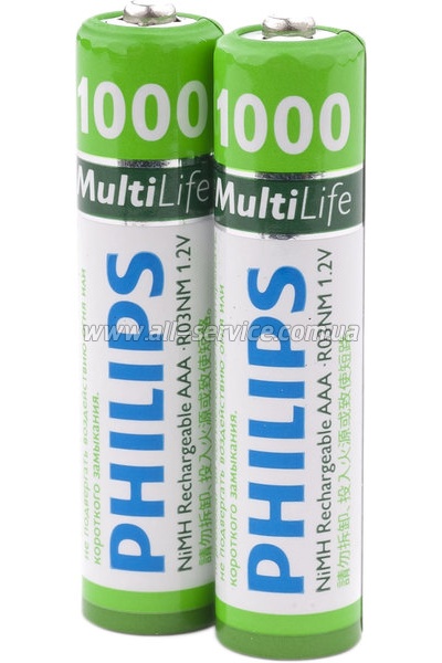   PHILIPS MultiLife Ni-MH R03, 1000mAh (R03B2A100/97) (  )
