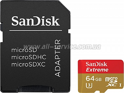   64GB SanDisk Extreme microSDXC Class 10 UHS-I (SDSQXNE-064G-GN6AA)