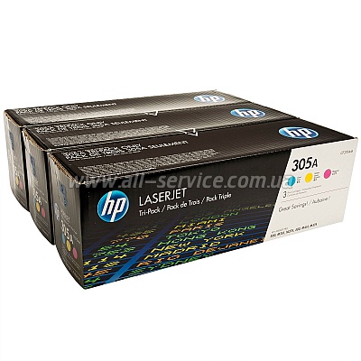   HP LJ 305A M351/ M451/ M375/ M475 (CE411A, CE412A, CE413A) CYM Tri-Pack (CF370AM)