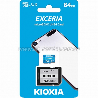   KIOXIA Exceria microSDHC 64Gb Class 10 UHS I + ad (LMEX1L064GG2)