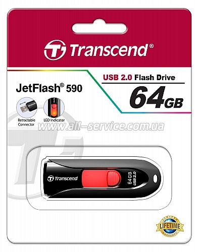  64GB TRANSCEND JetFlash 590 Black (TS64GJF590K)