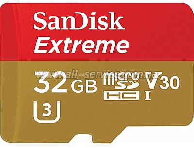   SANDISK microSDHC 32GB ExtremeAction A1 C10 V30 UHS-I U3 (SDSQXAF-032G-GN6AA)