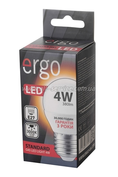  ERGO Standard G45 27 4W 220V 3000K (LSTG45274AWFN)