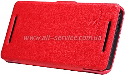  NILLKIN HTC ONE (M7)- Fresh Series Leather Case (Red)