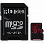   64GB Kingston microSDXC C10 UHS-I U3 + SD  (SDCR/64GB)