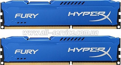 2x8Gb KINGSTON HyperX OC KIT DDR3, 1600Mhz CL10 Fury Blue (HX316C10FK2/16)