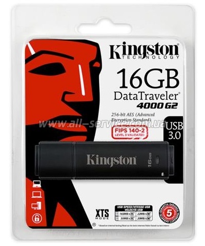  16GB Kingston DT 4000 G2 Metal Black Security (DT4000G2/16GB)