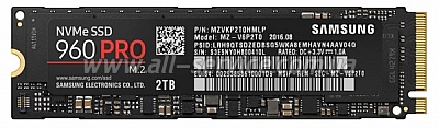 SSD  M.2 Samsung 2TB 960 PRO NVMe PCle 3.0 4x 2280 V-NAND (MZ-V6P2T0BW)