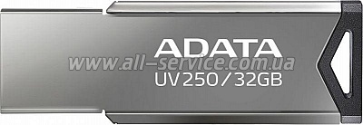  ADATA 32GB USB 2.0 UV250 Metal Black (AUV250-32G-RBK)