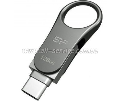  Silicon Power 128 GB DriveMobile C80 USB 3.1 + Type-C Silver (SP128GBUC3C80V1S)
