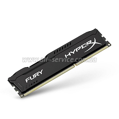  4Gb KINGSTON HyperX OC DDR3, 1600Mhz CL10 Fury Black Retail (HX316C10FB/4)